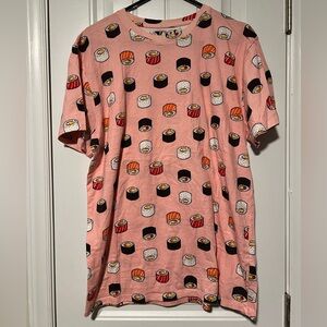 Pink Sushi Print T-Shirt